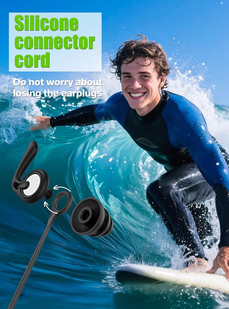 VIGOROAD Swimming Ear Plugs, 2 Pairs Waterproof Reusable Silicone Earplugs with Cord & Case for Swimming, Shower, Bathing, Surfing, Pool and Water Sports, Comfortable Fit for Adults, Teens & Kids 9+ - Image 4